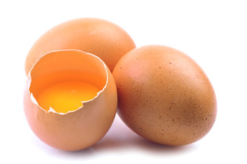 Eggs on a white background