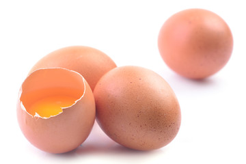 Eggs on a white background