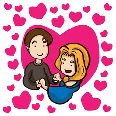 Couple Holding Hand Vector