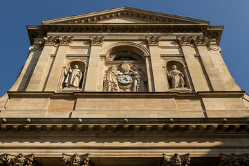 Facade of university Sorbonne in Paris