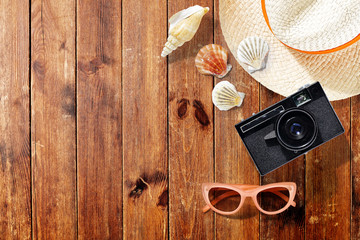 Fototapeta premium Flat photo of summer time 