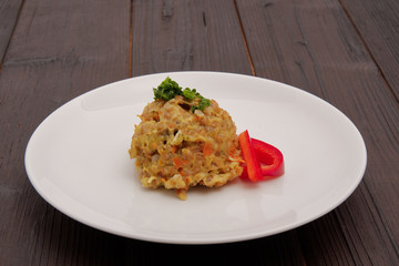 Vegetable risotto on a table