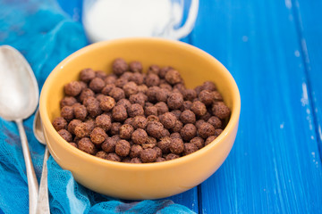 chocolate flakes in bowl 