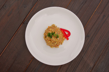 Vegetable risotto on a table