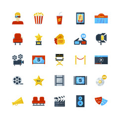 Vector set of cinema icons
