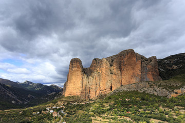 Mallos de Riglos mountain in Spain