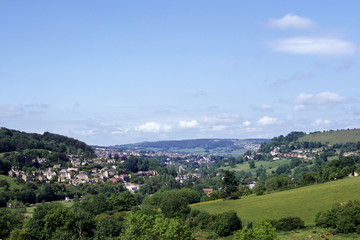 Fototapeta na wymiar View towards Stroud the Stroud Valleys, The Cotswolds, Gloucestershire, UK