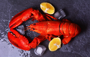 Fresh lobster with lemon