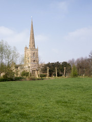 Fototapeta na wymiar The impressive 'wool church' at Burford in the Cotswolds, Oxfordshire, UK