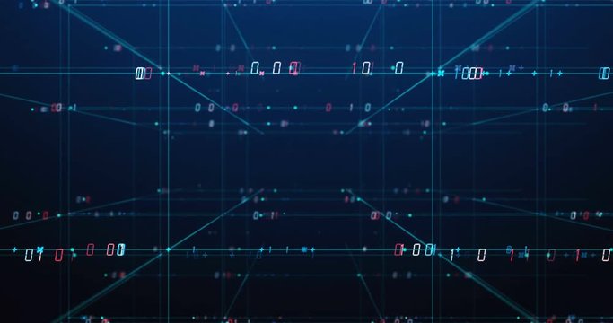 digital grid and number in virtual space ,represent data connections and global network concept,4k seamless loop.
