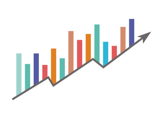 arrow and bars growth icon vector illustration design