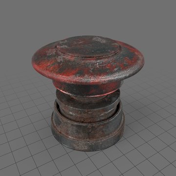Wide, rusty push button
