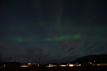 Naklejka na ściany i meble Iceland Aurora Northern Lights and star near Selfoss