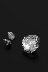 3D rendering Luxury diamonds on black background