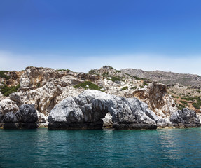 Fototapeta na wymiar The sea coast of the island of Crete, Greece