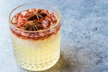 Gin Sour Red Wine Cocktail with Anise Star