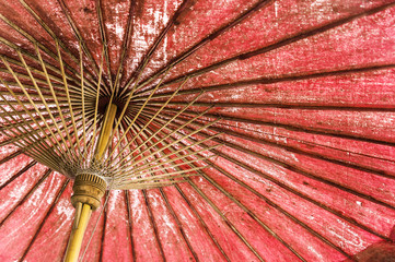 Vintage Purple Violet traditional Japanese or asian paper - cotton parasol umbrella background.