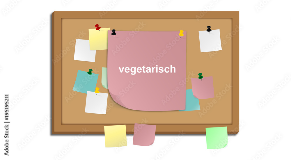 Sticker Pinnwand - vegetarisch