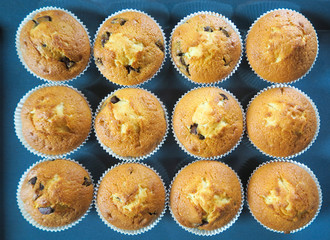 sweet muffins with chocolate