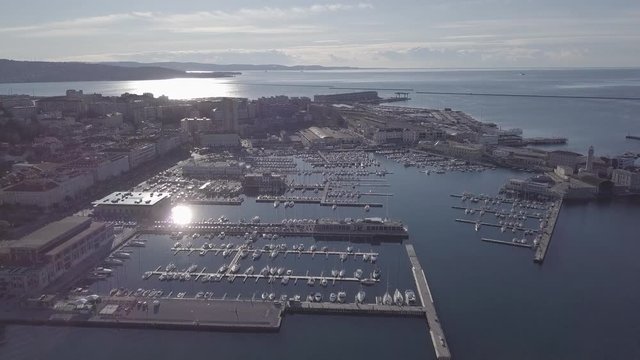 Panorama of Trieste in sunny weather