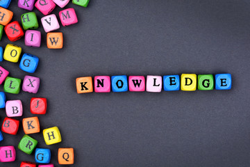 The word Knowledge on black background