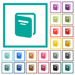 Album flat color icons with quadrant frames