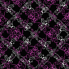 Dark Intersecting Lace Seamless Pattern