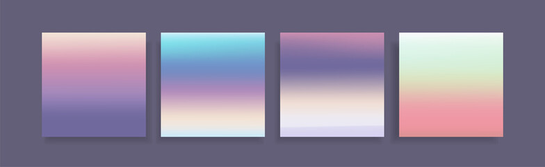 Colorful holographic style gradients textures set