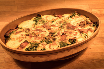 Potato Kake in a typical vintage Slovenian pot