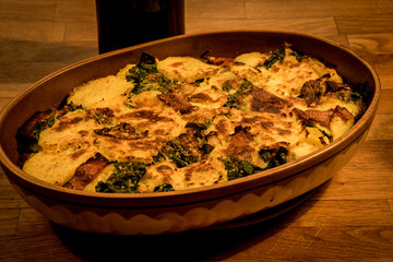 Potato Kake in a typical vintage Slovenian pot