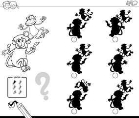 Obraz premium monkeys shadows game coloring book