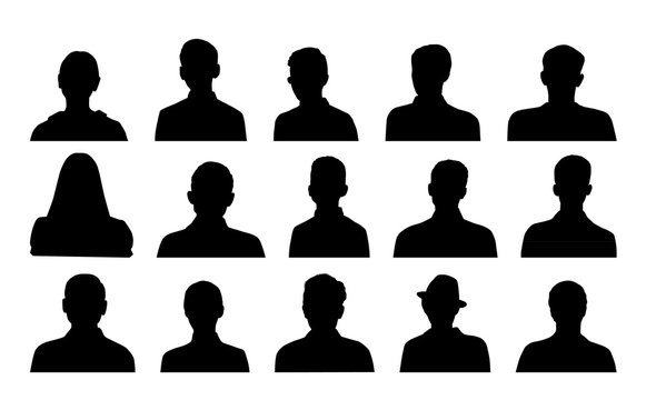 Head silhouettes profile icons