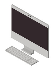 computer desktop isometric icon vector illustration design