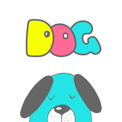 Cute dog, symbol of new year 2018. Hand drawn elements for your designs dress, poster, card, t-shirt.