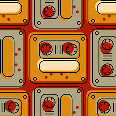 Funky tape seamless pattern. Authentic design for digital and print media.