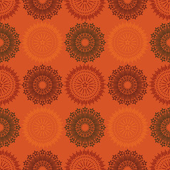 Fire work flowers symmetry seamless pattern. Suitable for screen, print and other media.