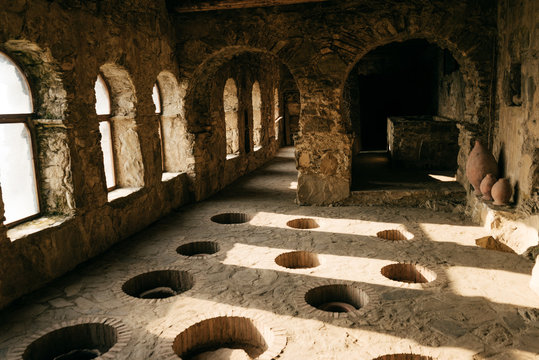 Ancient Stone Room For Wine Making, Alcohol Industry