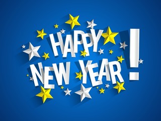 Happy new year celebration greeting card design