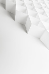 Rhomboidal composition for white abstract background