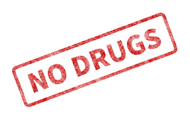 No Drugs Stamp - Red Grunge Seal