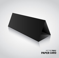 Template of paper card in black color