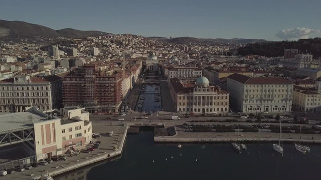 Panorama of Trieste in sunny weather