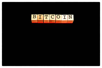 Bitcoin on black background