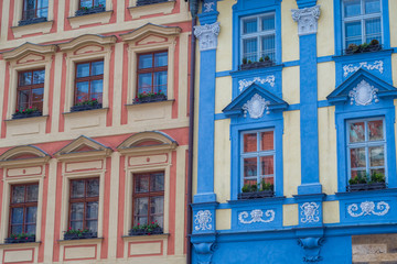 Obraz premium Colorful old buildings facade in Prague