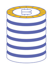 pile bitcoins money icon vector illustration design