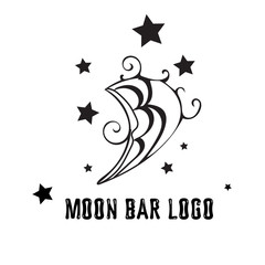 moon logo for bar, cafe as sign, vector illustration