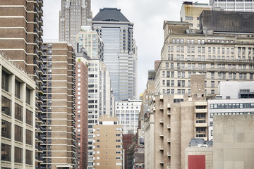 Fototapeta premium View of old and modern Manhattan buildings, New York City, USA.