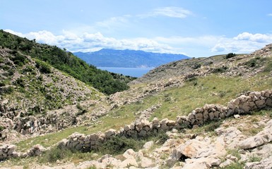 Fototapeta na wymiar view while hiking near Baska, island Krk, Croatia