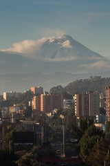 Cotopaxi volcano eruption seen from Quito, Ecuador