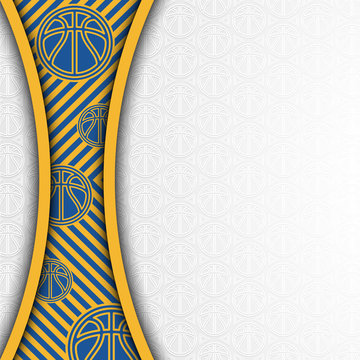 Modern blue and yellow basketball ball pattern vector background